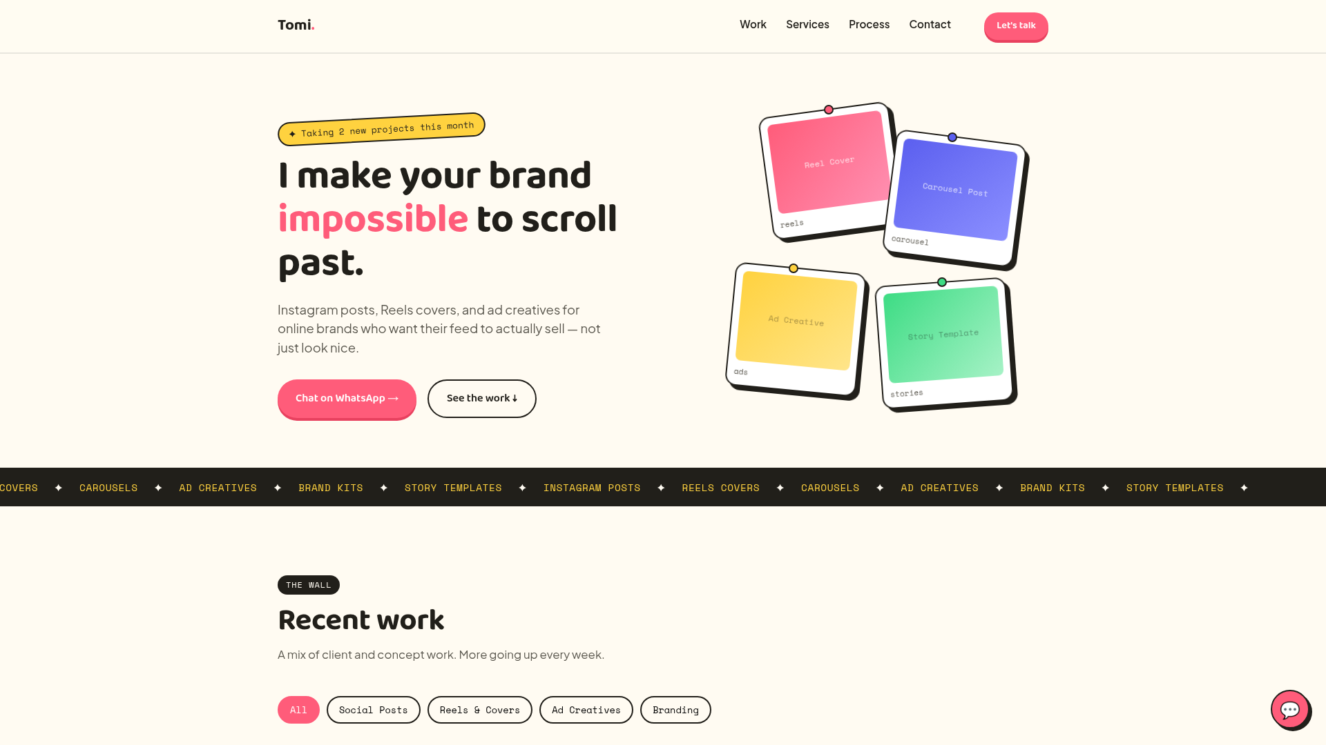 Tomi β Portfolio Site website screenshot